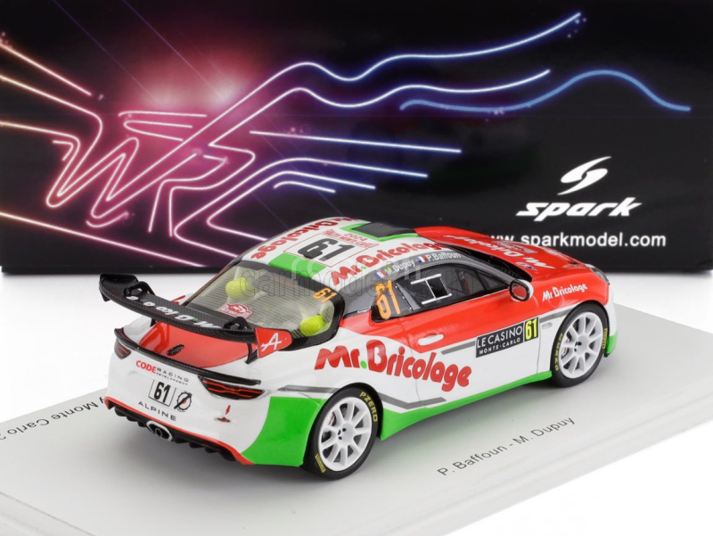 Spark-model Renault Alpine A110 Rgt Team Code Racing Development N 61 Winner Rgt Rally Montecarlo 2024 Philippe Baffoun - Margot Dupuy 1:43 Červená Bílá Zelená