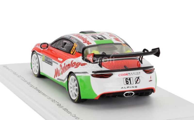 Spark-model Renault Alpine A110 Rgt Team Code Racing Development N 61 Winner Rgt Rally Montecarlo 2024 Philippe Baffoun - Margot Dupuy 1:43 Červená Bílá Zelená