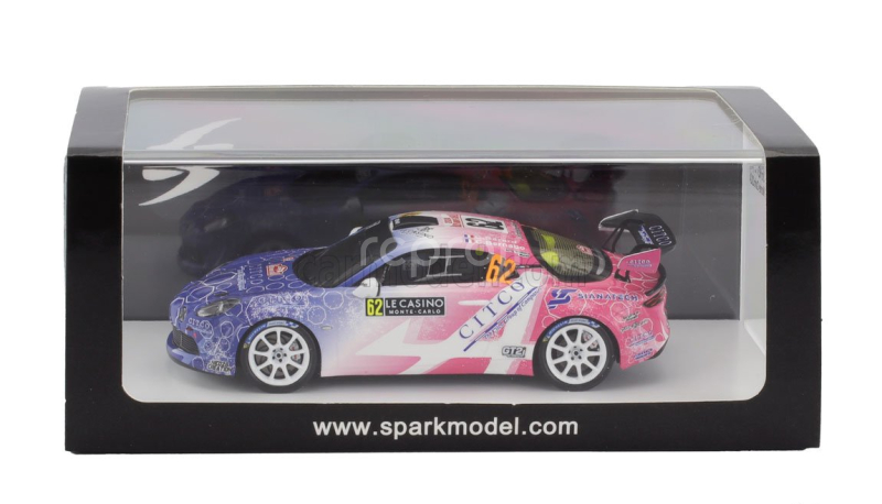 Spark-model Renault Alpine A110 Rgt Team Code Racing Development N 62 Rgt Rally Montecarlo 2024 Christophe Berard - Christophe Bernabo 1:43 Modrá Bílá Růžová
