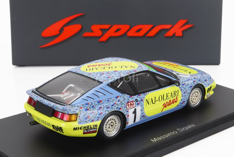 Spark-model Renault Alpine V6 Turbo N 1 Europa Cup Champion 1987 M.sigala 1:43 Světle Modrá Žlutá