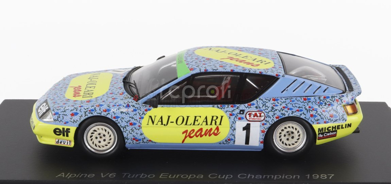 Spark-model Renault Alpine V6 Turbo N 1 Europa Cup Champion 1987 M.sigala 1:43 Světle Modrá Žlutá