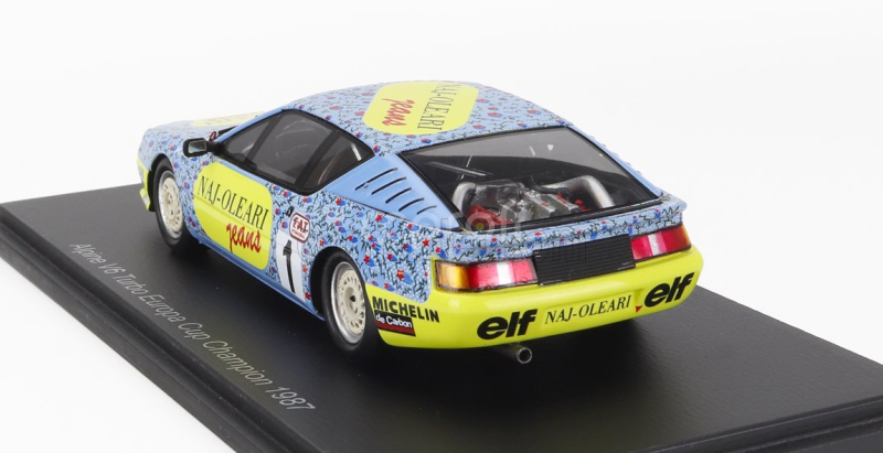 Spark-model Renault Alpine V6 Turbo N 1 Europa Cup Champion 1987 M.sigala 1:43 Světle Modrá Žlutá