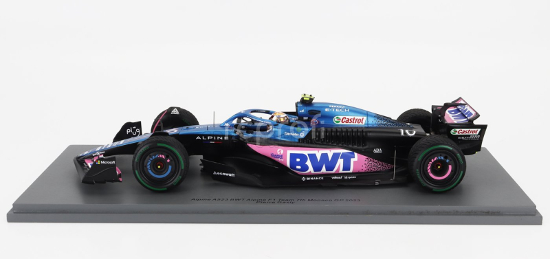 Spark-model Renault F1  A523 Team Bwt Alpine N 10 7th Monaco Gp 2023 Pierre Gasly 1:18 Modrá Růžová