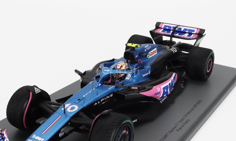 Spark-model Renault F1  A523 Team Bwt Alpine N 10 7th Monaco Gp 2023 Pierre Gasly 1:18 Modrá Růžová