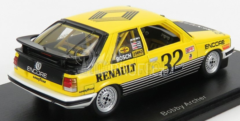 Spark-model Renault R11 Encore N 32 Sears Point 1984 Bobby Archer 1:43 Žlutá