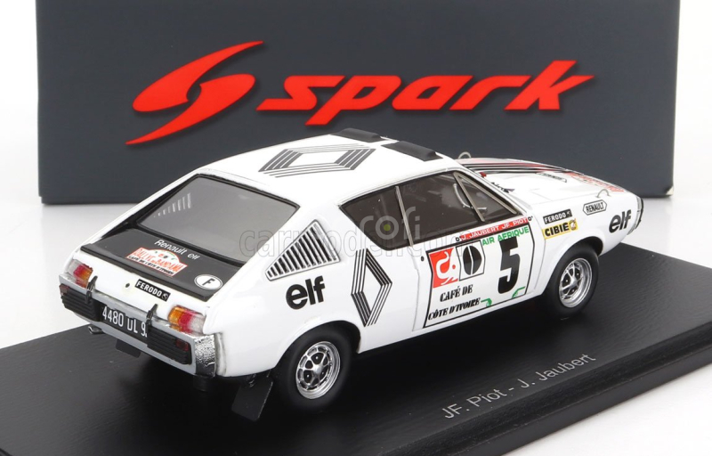Spark-model Renault R17 N 5 Rally Bandama 1973 J.f.piot - F.jauber 1:43 Bílá Černá
