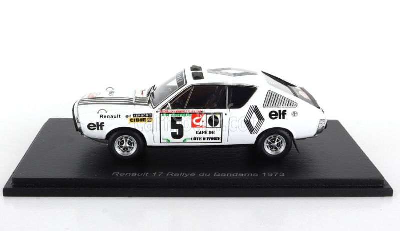 Spark-model Renault R17 N 5 Rally Bandama 1973 J.f.piot - F.jauber 1:43 Bílá Černá