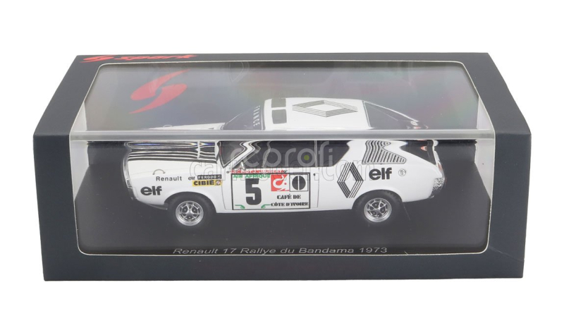 Spark-model Renault R17 N 5 Rally Bandama 1973 J.f.piot - F.jauber 1:43 Bílá Černá