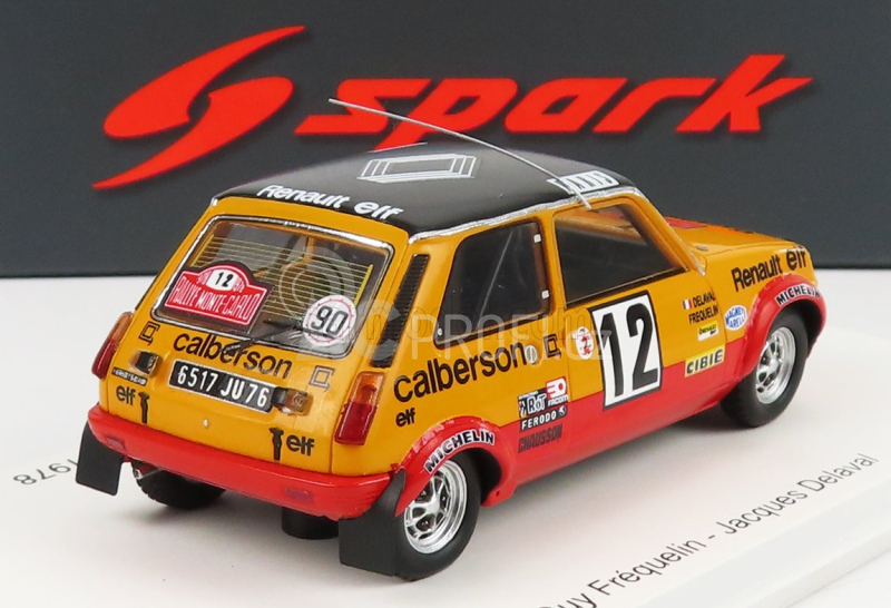 Spark-model Renault R5 Alpine Gr.2 N 12 3rd Rally Montecarlo 1978 G.frequelin - J.delaval 1:43 Žlutá Červená Černá