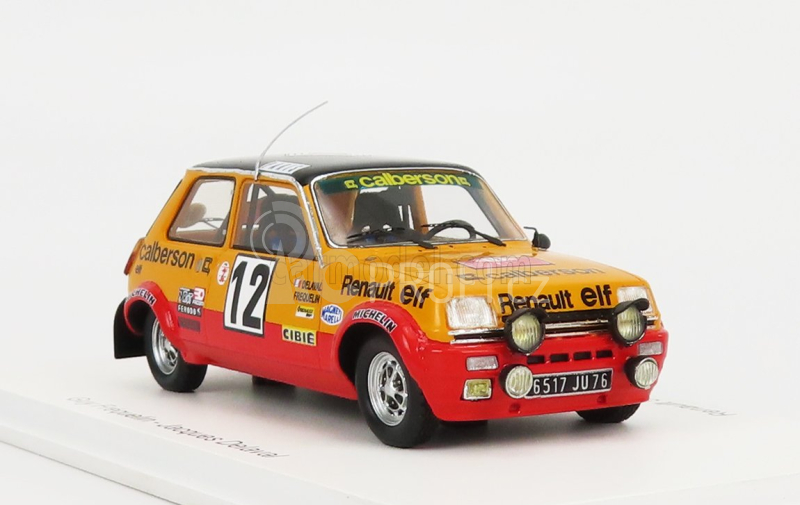 Spark-model Renault R5 Alpine Gr.2 N 12 3rd Rally Montecarlo 1978 G.frequelin - J.delaval 1:43 Žlutá Červená Černá