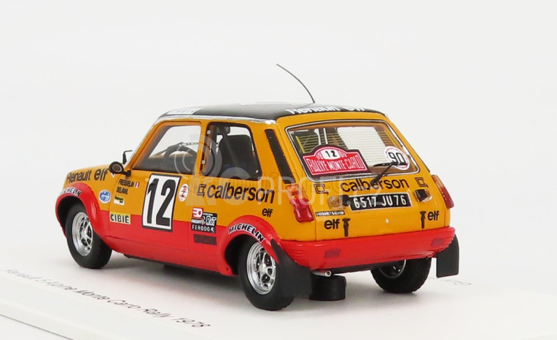 Spark-model Renault R5 Alpine Gr.2 N 12 3rd Rally Montecarlo 1978 G.frequelin - J.delaval 1:43 Žlutá Červená Černá