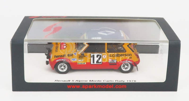 Spark-model Renault R5 Alpine Gr.2 N 12 3rd Rally Montecarlo 1978 G.frequelin - J.delaval 1:43 Žlutá Červená Černá