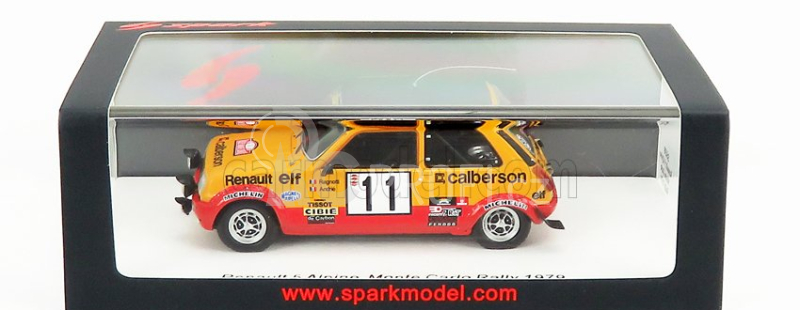 Spark-model Renault R5 Alpine N 11 Rally Montecarlo 1979 J.ragnotti - J.m.andrie 1:43 Žlutá Červená Černá