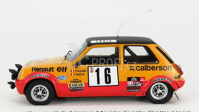 Spark-model Renault R5 Alpine N 16 Rally Montecarlo 1979 G.frequelin - J.delaval 1:43 Žlutá Červená Matná Černá