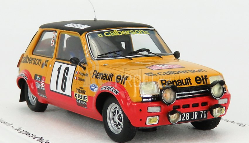 Spark-model Renault R5 Alpine N 16 Rally Montecarlo 1979 G.frequelin - J.delaval 1:43 Žlutá Červená Matná Černá