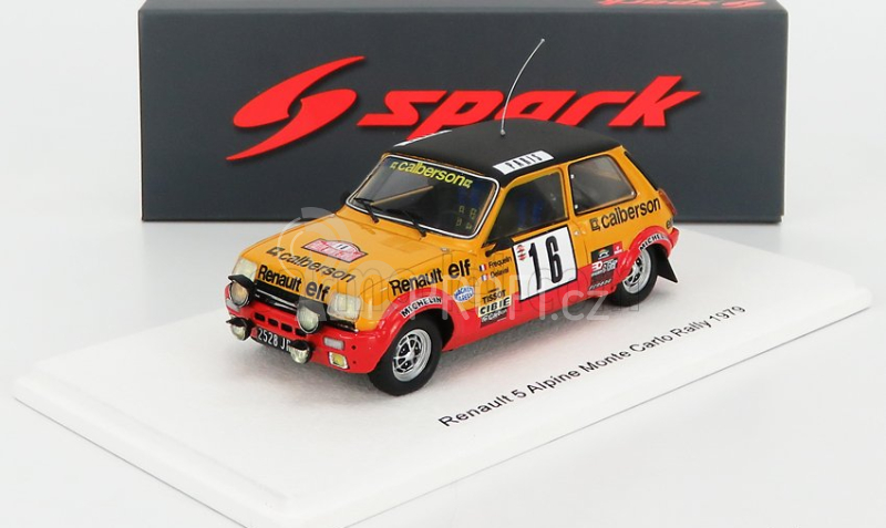 Spark-model Renault R5 Alpine N 16 Rally Montecarlo 1979 G.frequelin - J.delaval 1:43 Žlutá Červená Matná Černá