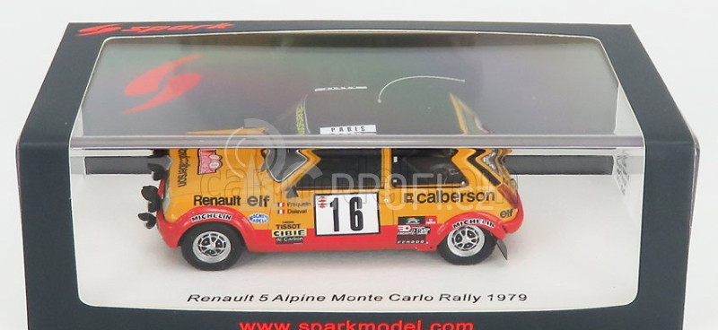 Spark-model Renault R5 Alpine N 16 Rally Montecarlo 1979 G.frequelin - J.delaval 1:43 Žlutá Červená Matná Černá