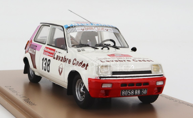 Spark-model Renault R5 Alpine Turbo Gr.2 N 138 Rally 1000 Pistes De Canjuers 1983 D.auriol - J.y.tissiot 1:43 Bílá Červená