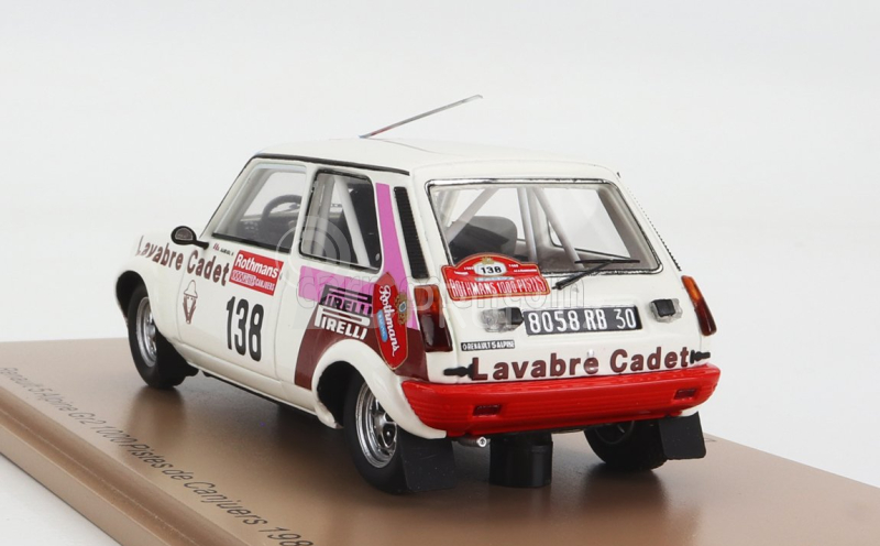 Spark-model Renault R5 Alpine Turbo Gr.2 N 138 Rally 1000 Pistes De Canjuers 1983 D.auriol - J.y.tissiot 1:43 Bílá Červená
