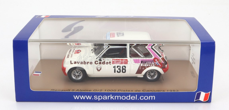 Spark-model Renault R5 Alpine Turbo Gr.2 N 138 Rally 1000 Pistes De Canjuers 1983 D.auriol - J.y.tissiot 1:43 Bílá Červená