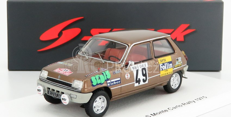 Spark-model Renault R5 Ls N 49 Rally Montecarlo 1975 A.follin - P.bertrand 1:43 Brown