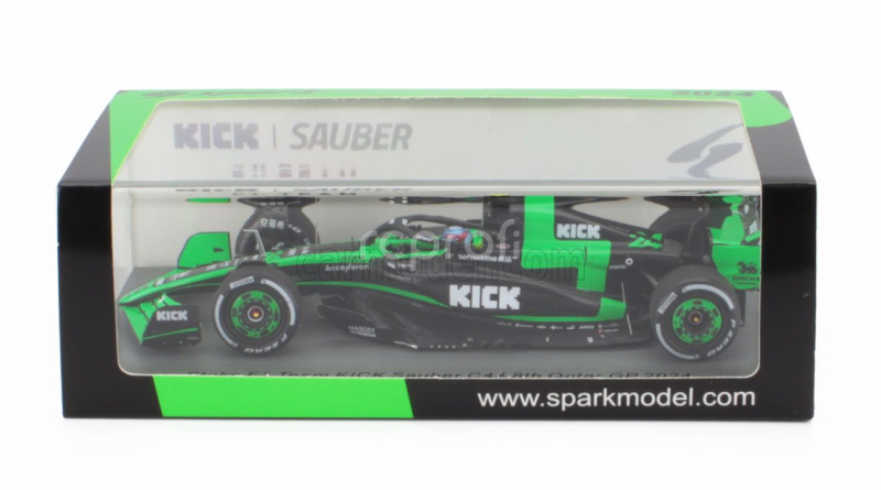 Spark-model Sauber F1  C44 Team Stake Kick N 24 8th Qatar Gp 2024 Zhou Guanyu 1:43 Zelená Černá