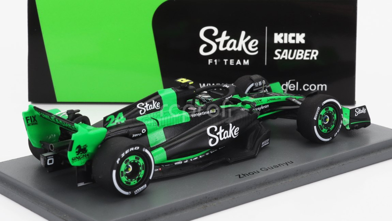 Spark-model Sauber F1  C44 Team Stake Kick N 24 Bahrain Gp 2024 Zhou Guanyu 1:43 Zelená Černá