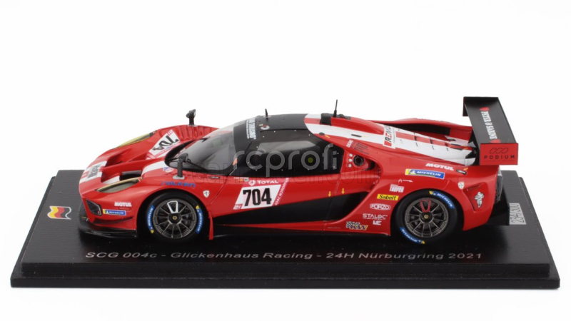 Spark-model SCG Scg004s Team Glickenhaus Racing N 704 24h Nurburgring 2021 T.mutsch - F.mailleux - F.fernandez Laser - R.westbrook 1:43 Červená Bílá