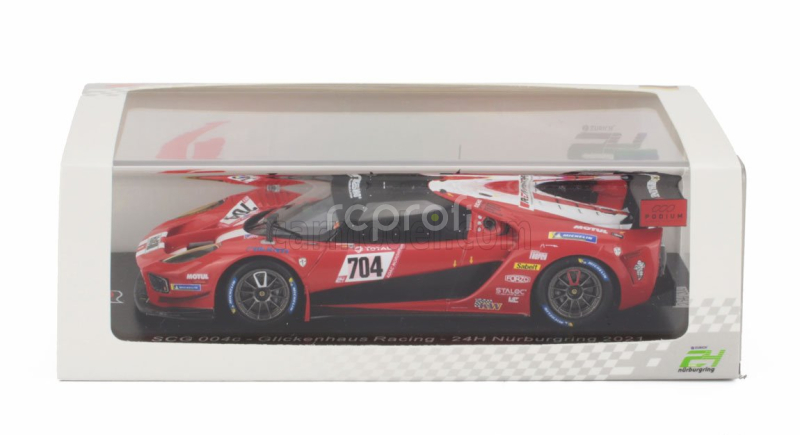 Spark-model SCG Scg004s Team Glickenhaus Racing N 704 24h Nurburgring 2021 T.mutsch - F.mailleux - F.fernandez Laser - R.westbrook 1:43 Červená Bílá