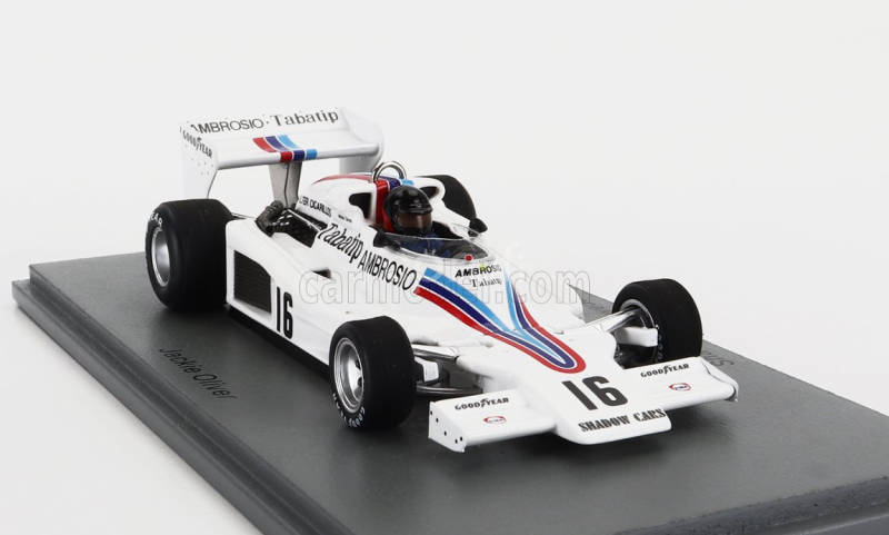 Spark-model Shadow F1  Dn8 N 16 Sweden Gp 1977 Jackie Oliver 1:43 Bílá