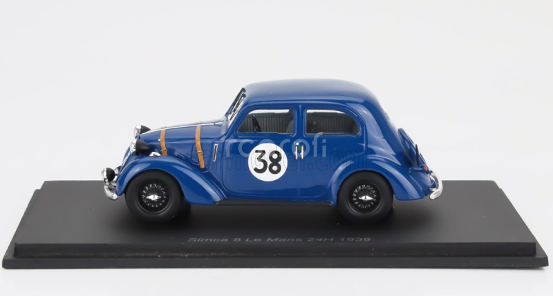 Spark-model Simca 8 1.1l Team Victor Camerano N 38 24h Le Mans 1939 Victor Camerano - Henri Louveau 1:43 Blue