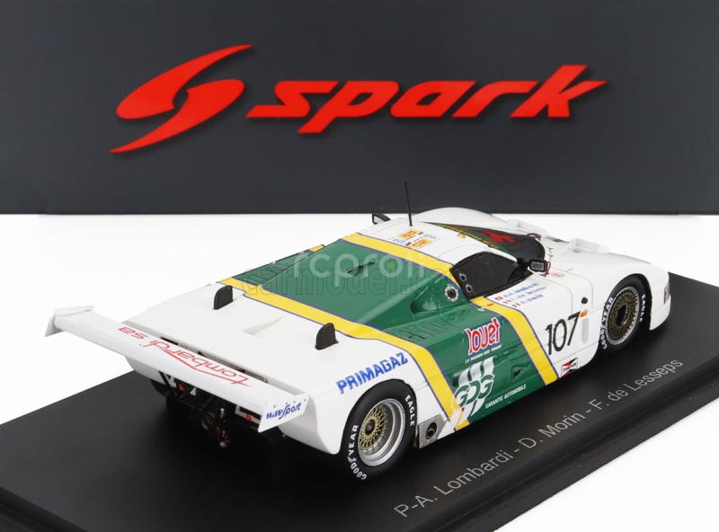 Spark-model Spice Se87c 3.3l V8 Team P.a.lombardi N 107 24h Le Mans 1990 Pierre Alain Lombardi - Denis Morin - Ferdinand De Lesseps 1:43 Bílá Zelená