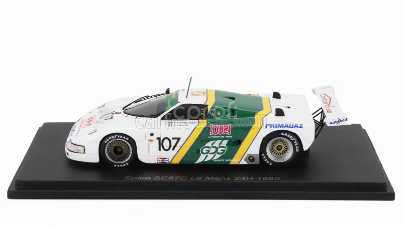 Spark-model Spice Se87c 3.3l V8 Team P.a.lombardi N 107 24h Le Mans 1990 Pierre Alain Lombardi - Denis Morin - Ferdinand De Lesseps 1:43 Bílá Zelená
