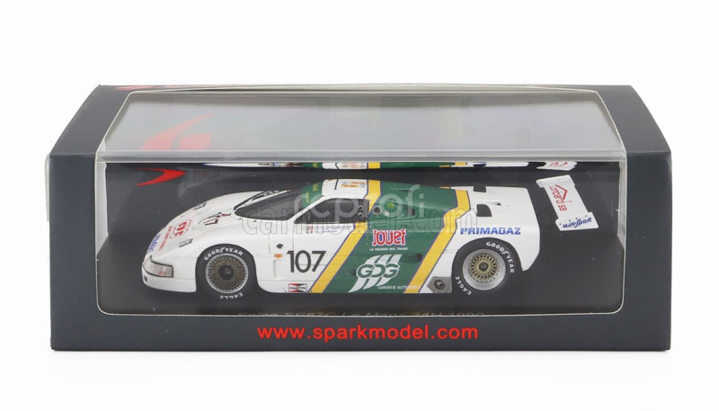 Spark-model Spice Se87c 3.3l V8 Team P.a.lombardi N 107 24h Le Mans 1990 Pierre Alain Lombardi - Denis Morin - Ferdinand De Lesseps 1:43 Bílá Zelená