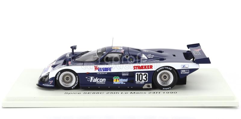 Spark-model Spice Se88c 3.3l V8 Team Mako N 103 24h Le Mans 1990 Robbie Stirling - James Shead - Ross Hyett 1:43 Modrá Bílá