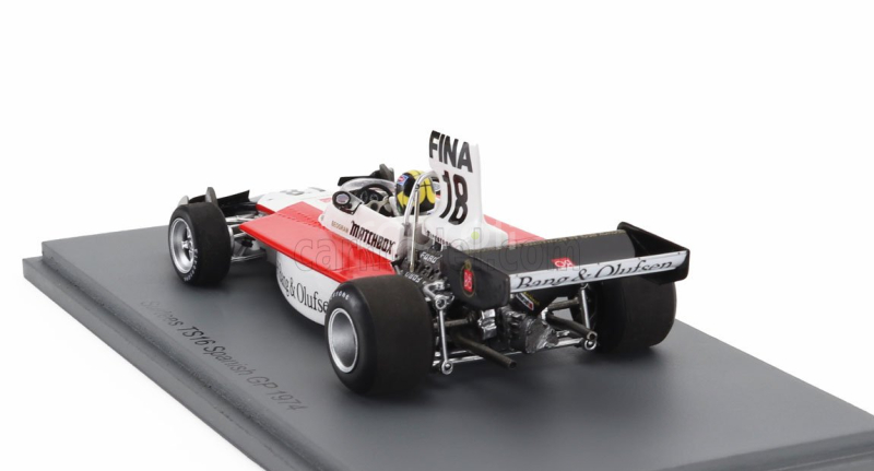 Spark-model Surtees F1  Ts16 N 18 Spanish Gp 1974 Carlos Pace 1:43 Bílá Červená Černá