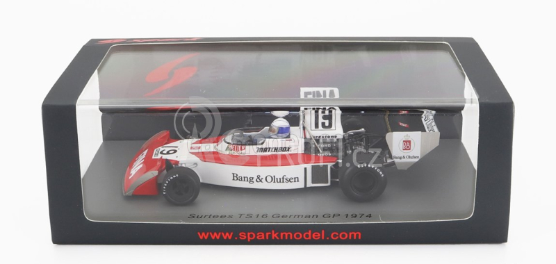 Spark-model Surtees F1  Ts16 N 19 German Gp 1974 J.mass 1:43 Červená Bílá