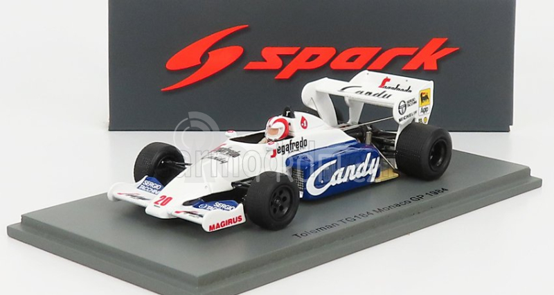 Spark-model Toleman F1  Tg184 Hart Turbo N 20 Monaco Gp 1984 J.cecotto 1:43 Bílá Modrá