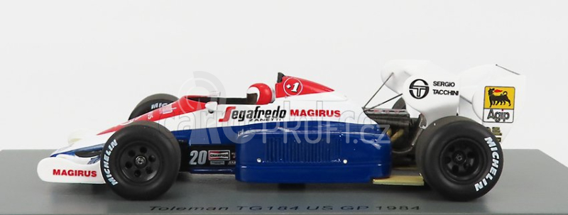 Spark-model Toleman F1  Tg184 N 20 Usa Gp 1984 J.cecotto 1:43 Modrá Bílá Červená