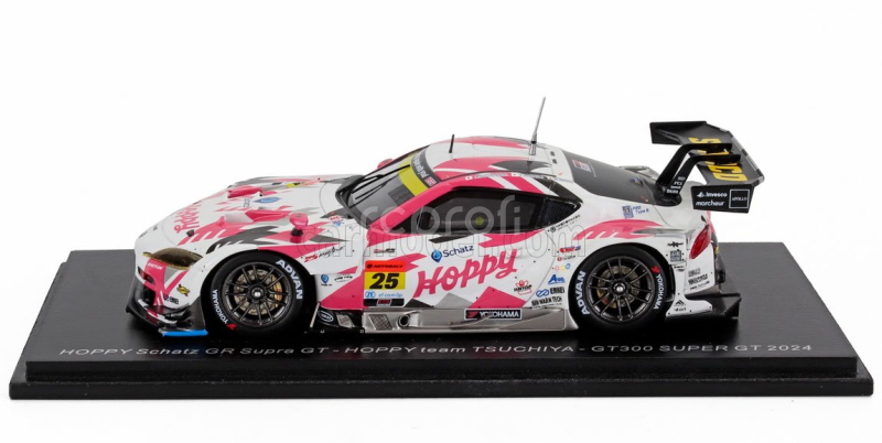 Spark-model Toyota Gr Supra Team Hoppy Schatz N 25 Gt300 Class Super Gt 2024 Togo Sugunami - Takamitsu Matsui - Kimiya Sato 1:43 Bílá Růžová