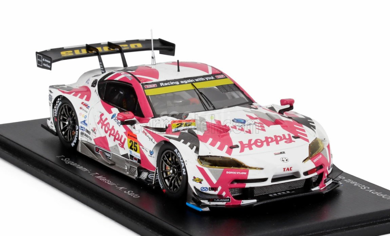 Spark-model Toyota Gr Supra Team Hoppy Schatz N 25 Gt300 Class Super Gt 2024 Togo Sugunami - Takamitsu Matsui - Kimiya Sato 1:43 Bílá Růžová