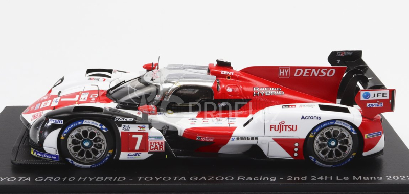 Spark-model Toyota Gr010 3.5l Turbo Hybrid V6 Team Toyota Gazoo Racing N 7 2nd 24h Le Mans 2022 M.conway - K.kobayashi - J.m.lopez 1:43 Bílá Červená Šedá