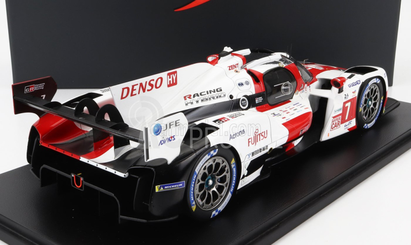 Spark-model Toyota Gr010 3.5l Turbo Hybrid V6 Team Toyota Gazoo Racing N 7 2nd 24h Le Mans 2022 M.conway - K.kobayashi - J.m.lopez - Con Vetrina - With Showcase 1:18 Bílá Červená Šedá