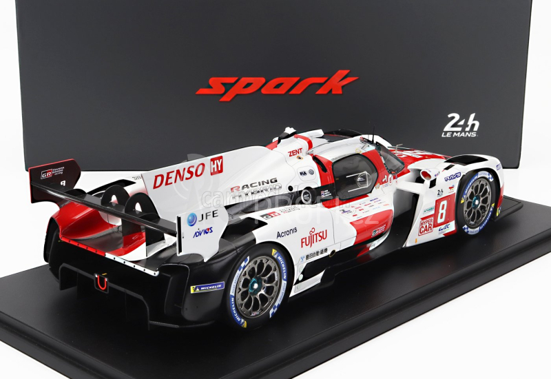Spark-model Toyota Gr010 3.5l Turbo Hybrid V6 Team Toyota Gazoo Racing N 8 Winner 24h Le Mans 2022 S.buemi - B.hartley - R.hirakawa - Con Vetrina - With Showcase 1:18 Bílá Červená Šedá