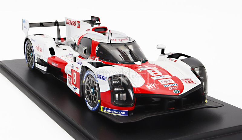 Spark-model Toyota Gr010 3.5l Turbo Hybrid V6 Team Toyota Gazoo Racing N 8 Winner 24h Le Mans 2022 S.buemi - B.hartley - R.hirakawa - Con Vetrina - With Showcase 1:18 Bílá Červená Šedá