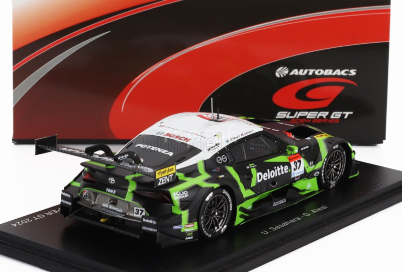 Spark-model Toyota Supra Gr Team Deloitte N 37 Gt500 Class Super Gt 2024 Giuliano Alesi - Ukyo Sasahara 1:43 Černá Zelená Bílá
