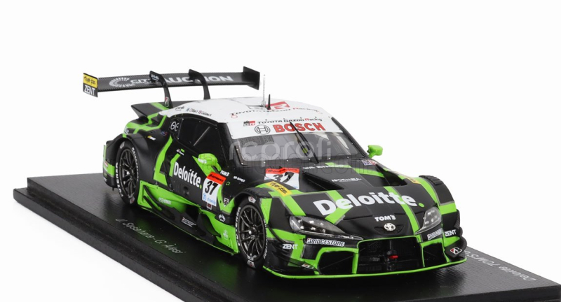 Spark-model Toyota Supra Gr Team Deloitte N 37 Gt500 Class Super Gt 2024 Giuliano Alesi - Ukyo Sasahara 1:43 Černá Zelená Bílá