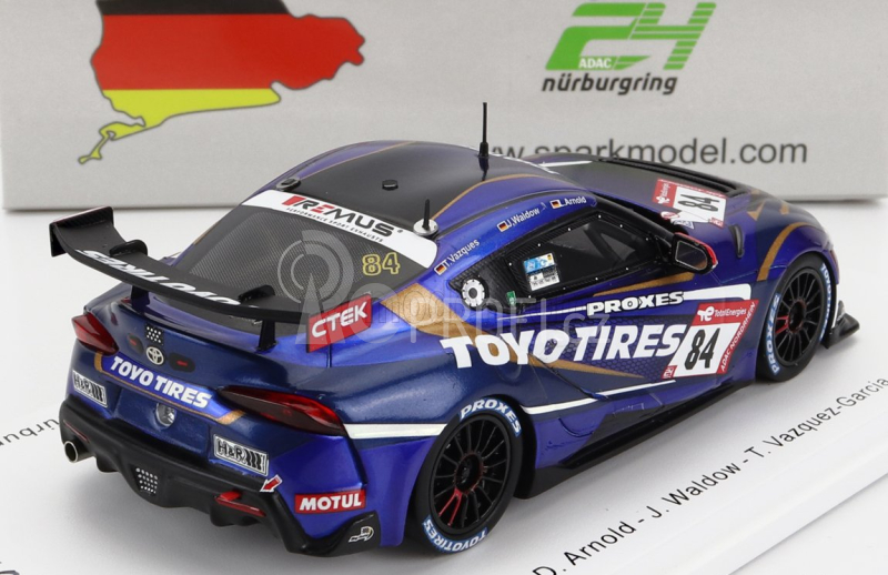 Spark-model Toyota Supra Gr Team Toyo Tires N 84 24h Nurburgring 2022 L.d.arnold - J.waldow - T.vazques Garcia 1:43 Modrá Met Černá