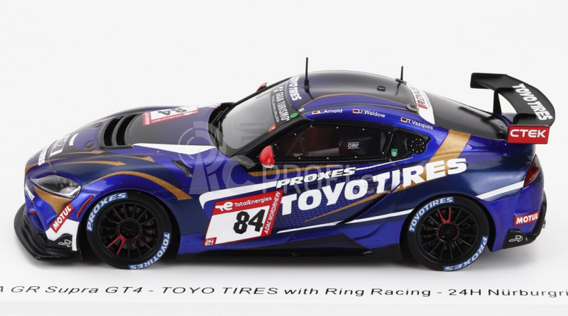 Spark-model Toyota Supra Gr Team Toyo Tires N 84 24h Nurburgring 2022 L.d.arnold - J.waldow - T.vazques Garcia 1:43 Modrá Met Černá