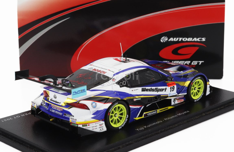 Spark-model Toyota Supra Gr Team Wedssport Bandoh N 19 Gt500 Class Super Gt 2021 Yuji Kunimoto - Ritomo Miyata 1:43 Modrá Bílá Žlutá